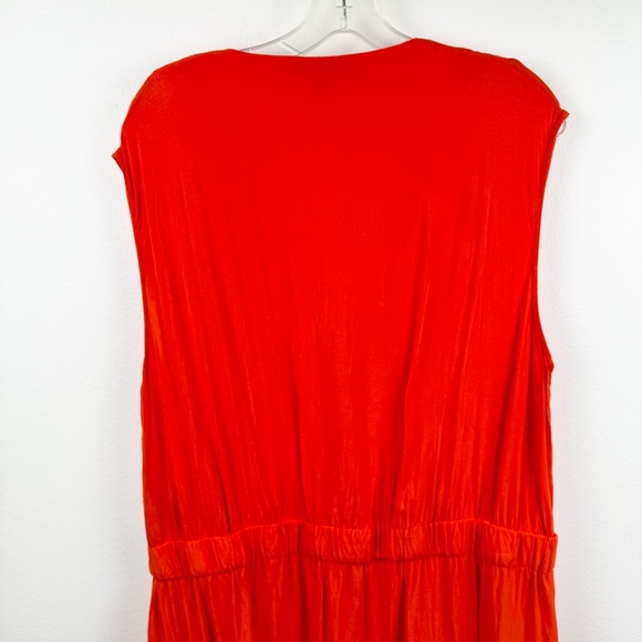 Kenneth Cole Orange Sleeveless Surplice Dress Size 2X - Picture 7 of 16